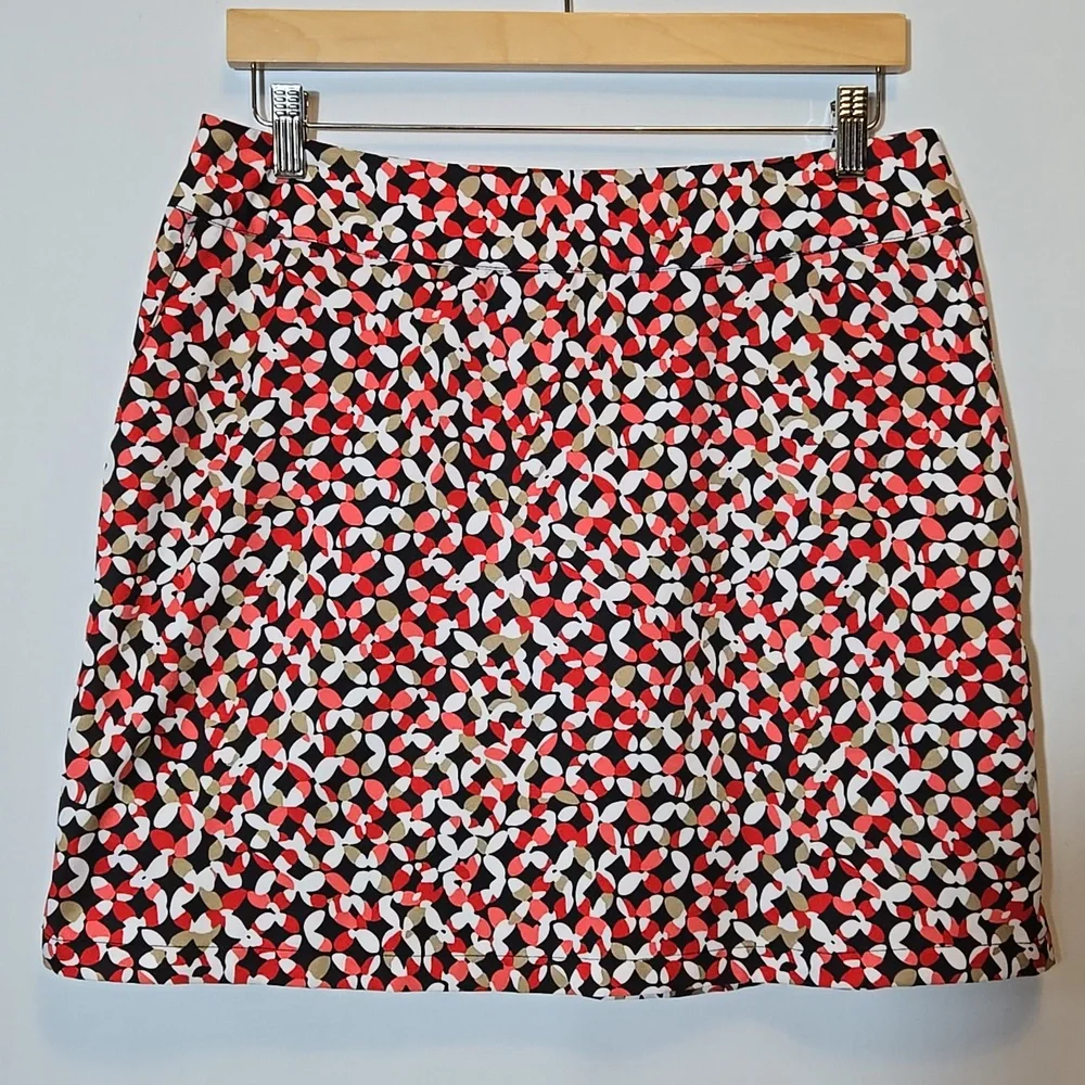 Tail Abstract Floral Print Golf Skort‎ Size 8 White Label Pickleball Tennis Prep